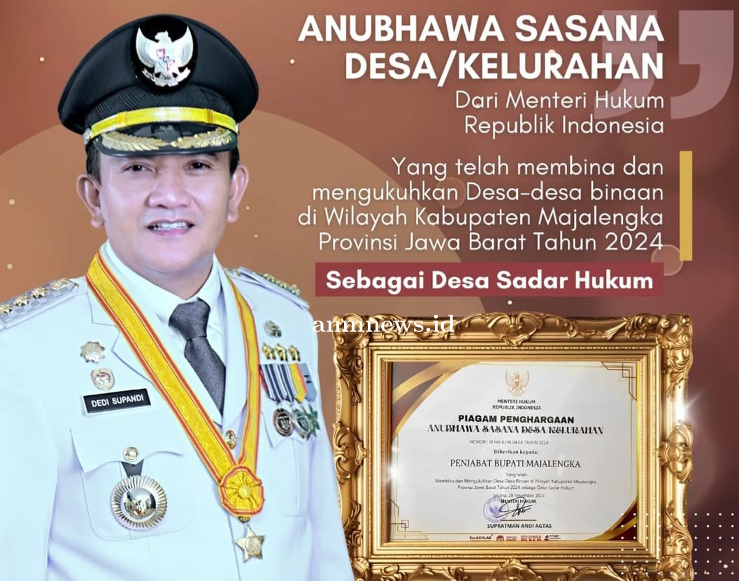 Pemkab Majalengka kembali Raih Penghargaan Anubhawa Sasana Desa