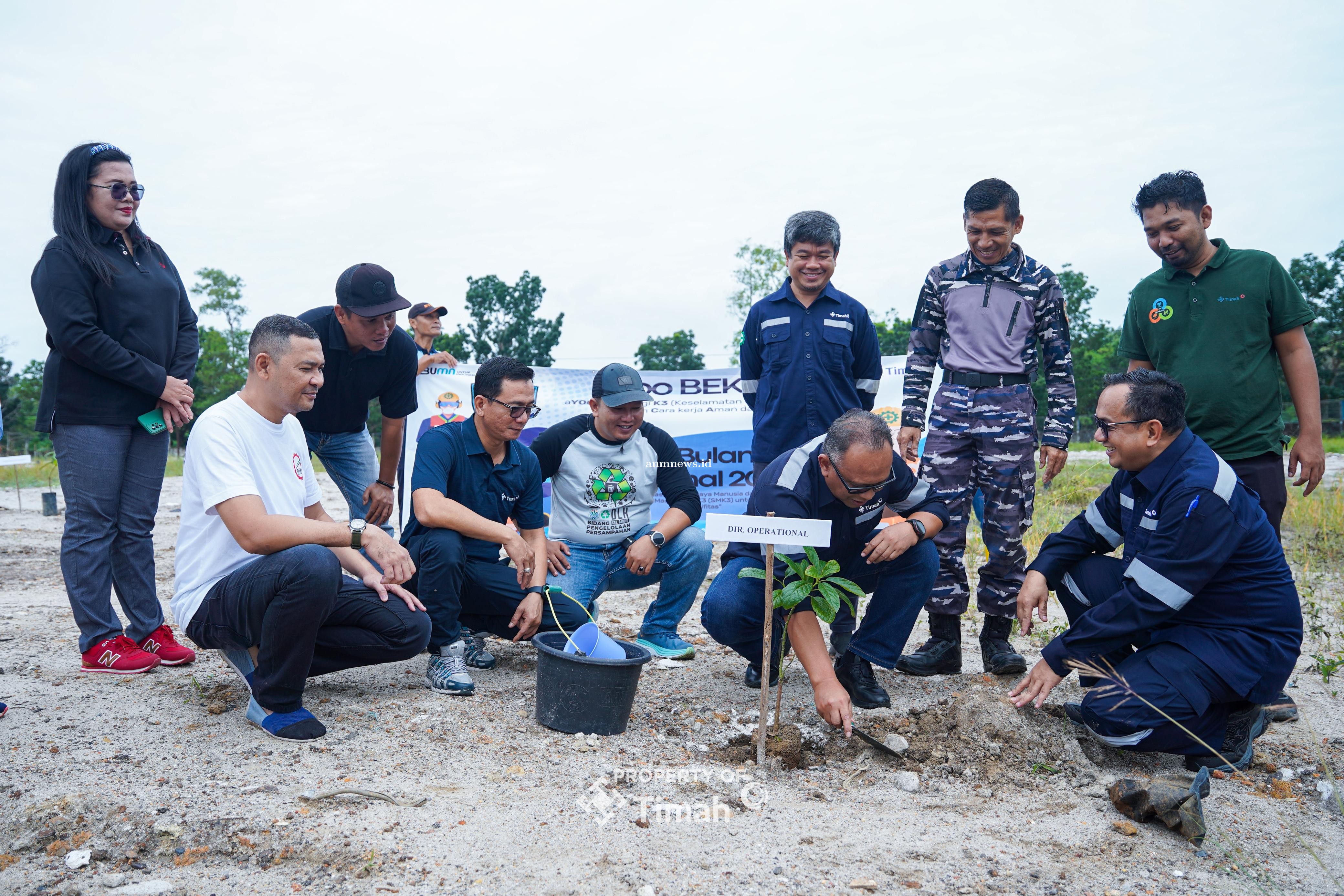Kolaborasi dengan Pemerintah, PT Timah Tanam 500 Pohon Buah  Peringatan Bulan K3 Nasional