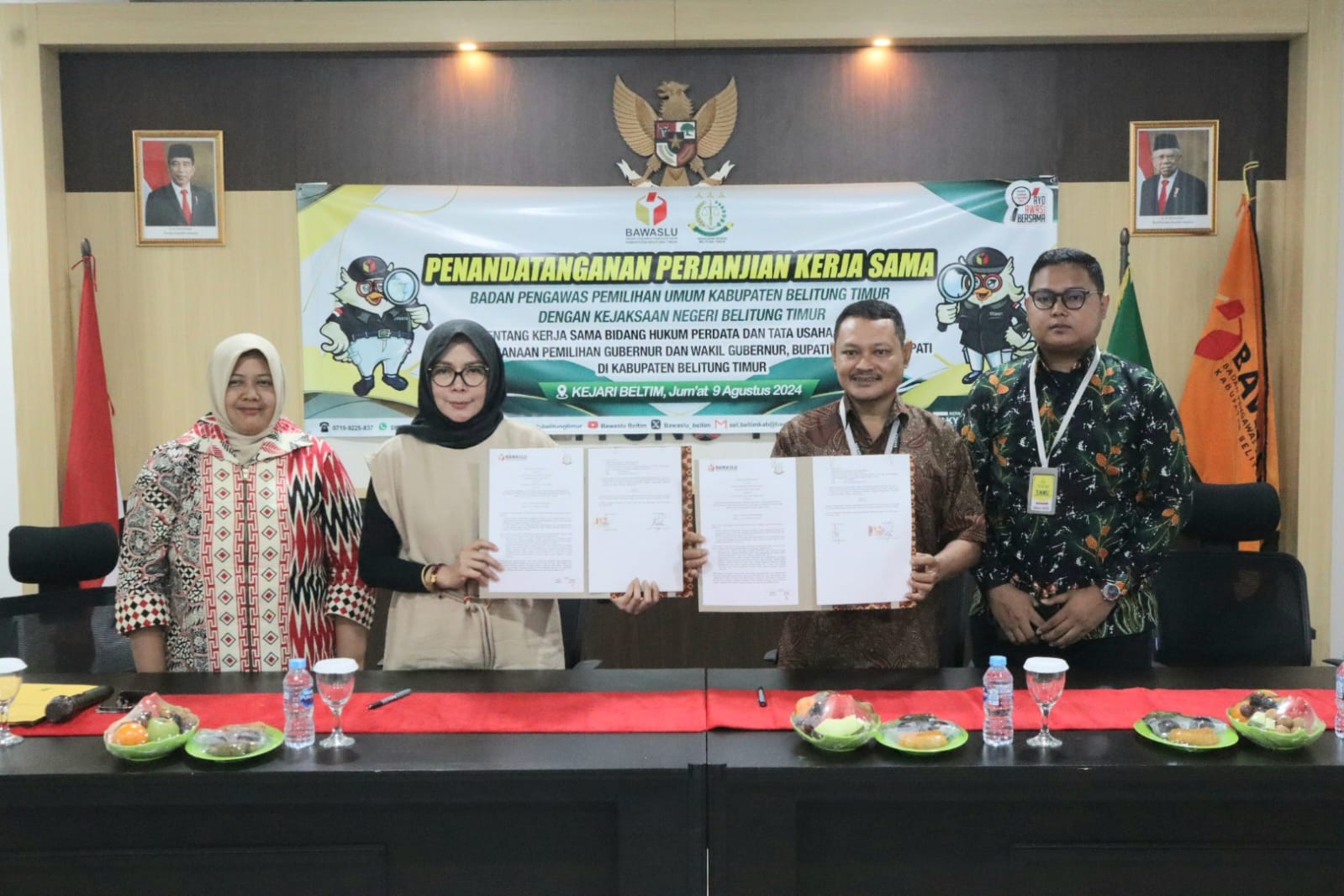 Jelang Pilkada Kejaksaan Negeri Belitung Timur dan Bawaslu Tandatangani MoU