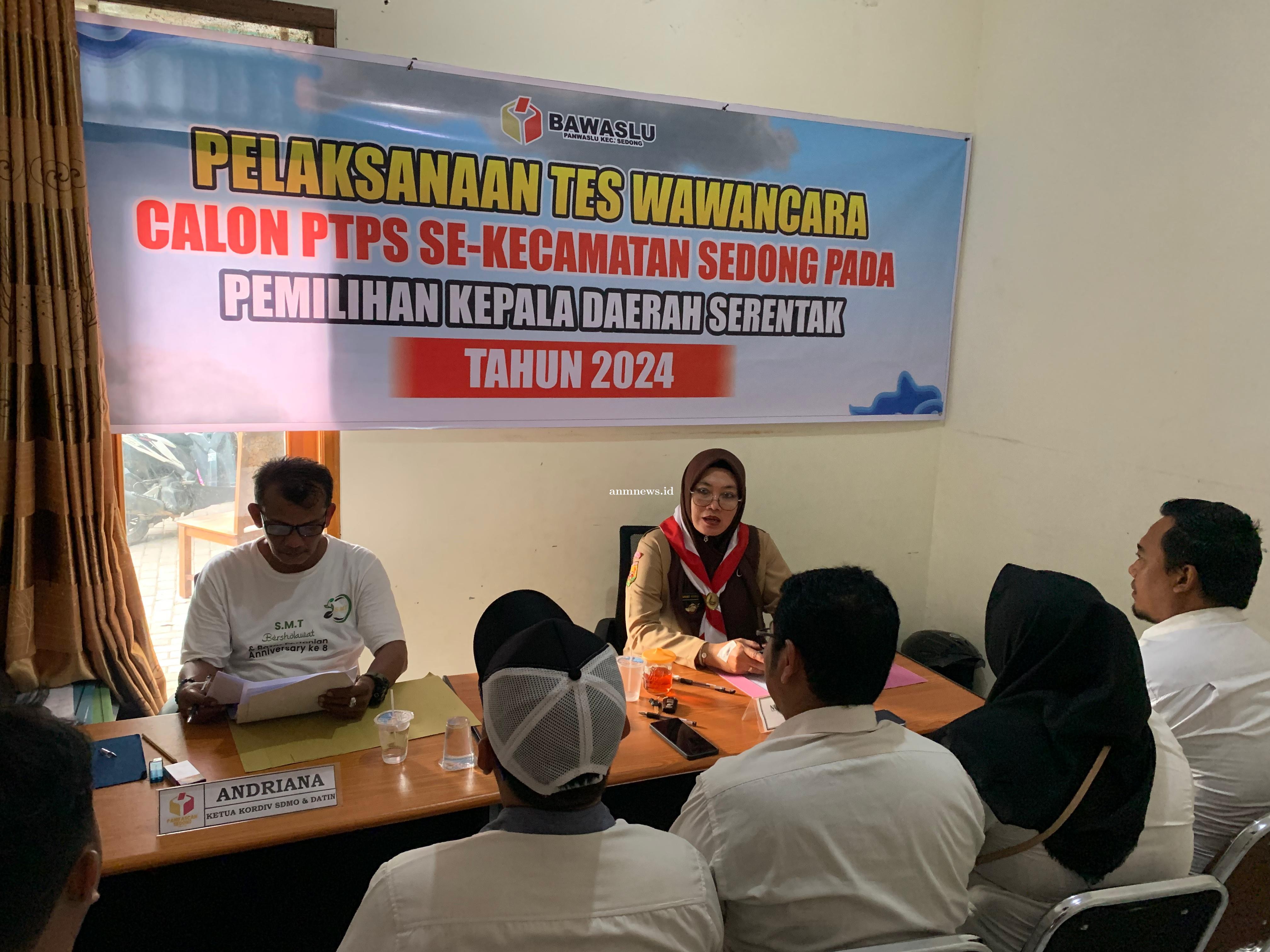 Panwascam Kecamatan Sedong Gelar Tes Wawancara PTPS untuk Pilkada 2024