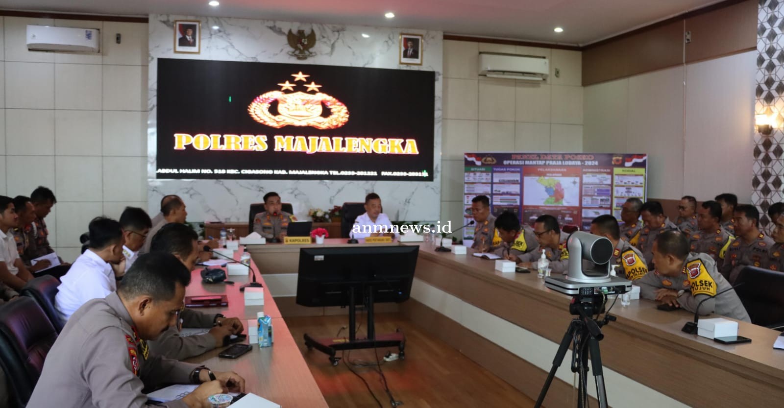 Kapolres Majalengka Bersama Kadis Pertanian, Vicon Launching Gerakan Nasional Pangan Merah Putih