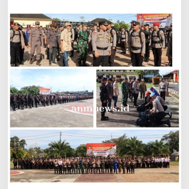 Polres Beltim Gelar Apel Pergeseran Pasukan Pengamanan TPS Operasi Mantap Praja Manumbing -